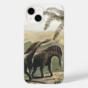 Vintage dinosauriërs, Amargasaurus met palmbomen Case-Mate iPhone 14 Hoesje