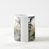 Vintage Dinosauriërs, Amargasaurus met Palmbomen Koffiemok (Center)