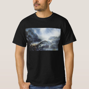 Vintage dinosauriërs, Barapasaurus met onweerswolk T-shirt