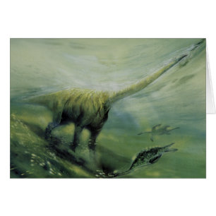 Vintage dinosauriërs, Brachiosaurus zwemt in oceaa