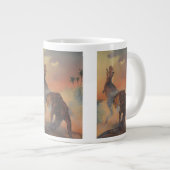 Vintage dinosauriërs, Carnotaurus brult in Jungle Grote Koffiekop (Voorkant rechts)