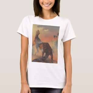Vintage dinosauriërs, Carnotaurus die brult in de T-shirt