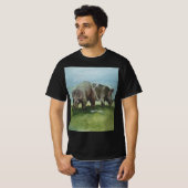 Vintage dinosauriërs, Centrosaurus grazend in de w T-shirt (Voorkant volledig)