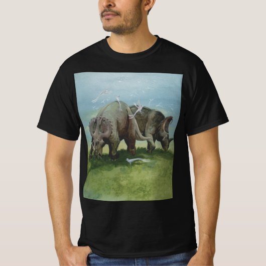 Vintage dinosauriërs, Centrosaurus grazend in de w T-shirt (Voorkant)