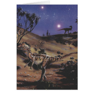 Vintage dinosauriërs, Dilophosaurus op een sterren