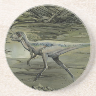 Vintage dinosauriërs, een Krijt Hypsilophodon Zandsteen Onderzetter