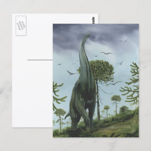 Vintage dinosauriërs, Sauroposeidon met vliegende Briefkaart