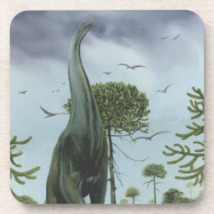 Vintage dinosauriërs, Sauroposeidon met vogels vli Bier Onderzetter