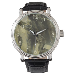 Vintage dinosauriërs, Torvosaurus en Brachiosaurus Horloge