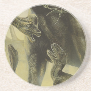 Vintage dinosauriërs, Torvosaurus en Brachiosaurus Zandsteen Onderzetter
