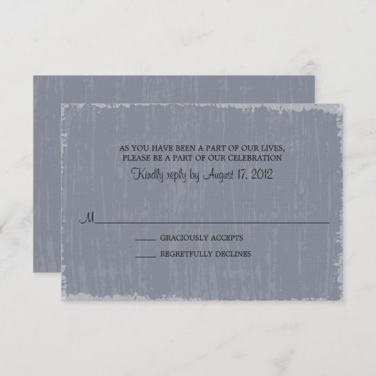 Vintage Distressed Gris RSVP (Devant / Derrière)