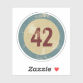 Vintage Distressed Number 42 Sticker (Vel)