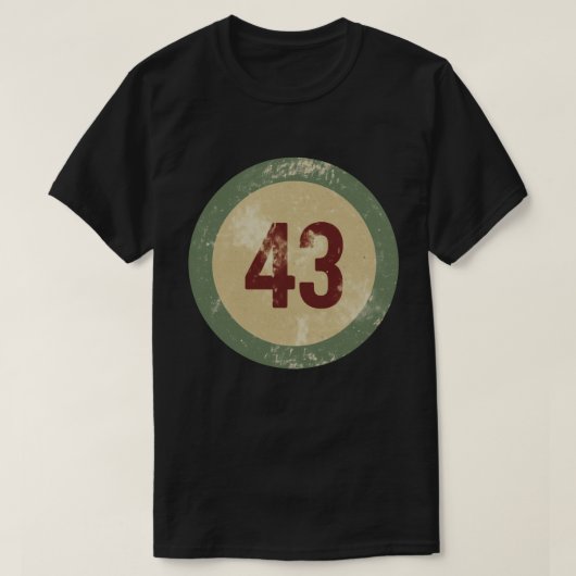 Vintage Distressed Number 43 T-shirt (Design voorkant)
