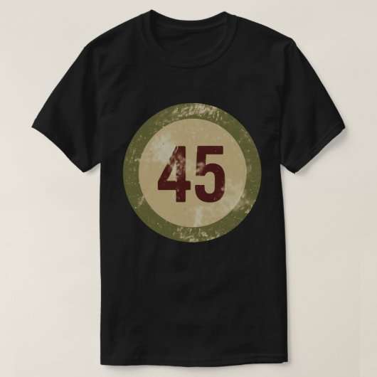 Vintage Distressed Number 45 T-shirt (Design voorkant)