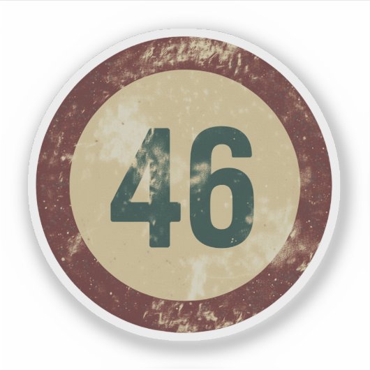 Vintage Distressed Number 46 Sticker (Voorkant)