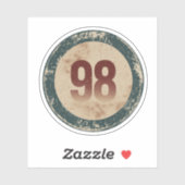 Vintage Distressed Number 98 Sticker (Vel)