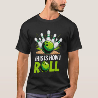 Vintage Dit is Hoe ik Rol Bowling Grap T-Shirt Bow