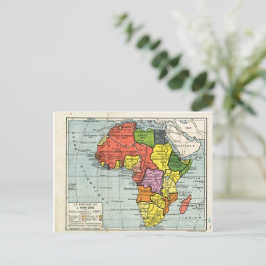 Vintage, Division de l'Afrique, 1900, Carte (Debout devant)