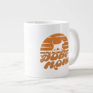 Vintage Dobe Moeder Zonsondergang Hond Kunst Extra Grote Beker
