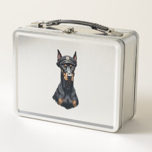 Vintage Dobermann politiehond portret zwart en wit