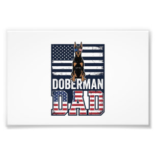 Vintage Dobermann Vader Patriottisch Hond Shirt On Foto Afdruk