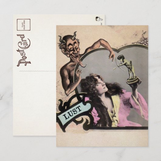 Vintage Dodly Sin Lust Briefkaart (Voorkant / Achterkant)