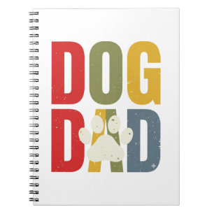 Vintage Dog Dad Pootafdruk Retro Typografie Shirt_ Notitieboek
