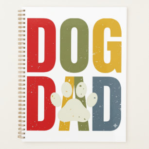 Vintage Dog Dad Pootafdruk Retro Typografie Shirt_ Planner