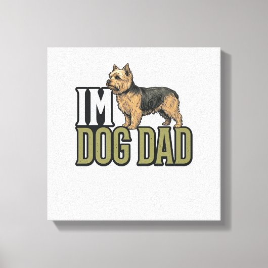 Vintage Dog Dad Terrier Graveer Shirt Ontwerp_1 Canvas Afdruk (Voorkant)