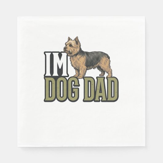 Vintage Dog Dad Terrier Graveer Shirt Ontwerp_1 Servet (Voorkant)
