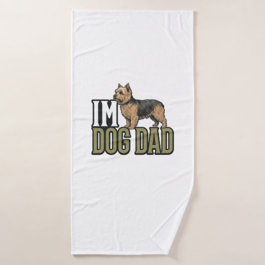 Vintage Dog Dad Terrier Graveren Shirt Ontwerp_1 Badhanddoek (Badhanddoek)