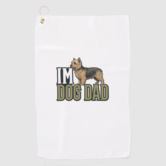 Vintage Dog Dad Terrier Graveren Shirt Ontwerp_1 Golfhanddoek (Voorkant)