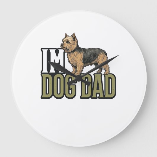 Vintage Dog Dad Terrier Graveren Shirt Ontwerp_1 Grote Klok (Voorkant)