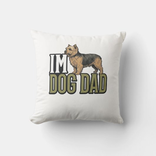 Vintage Dog Dad Terrier Graveren Shirt Ontwerp_1 Kussen (Voorkant)