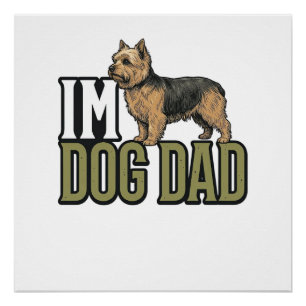 Vintage Dog Dad Terrier Graveren Shirt Ontwerp_1 Perfect Poster
