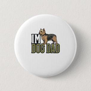Vintage Dog Dad Terrier Graveren Shirt Ontwerp_1 Ronde Button 5,7 Cm