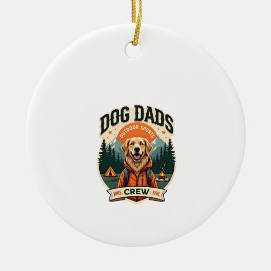Vintage Dog Dads Outdoor Sport Crew Golden Retrie Keramisch Ornament (Voorkant)