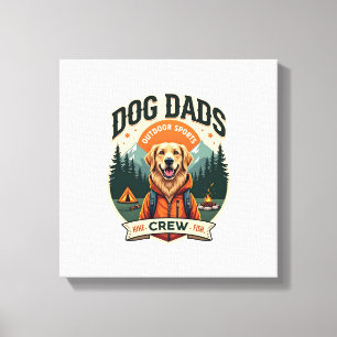 Vintage Dog Dads Outdoor Sports Crew Goud Retrie Canvas Afdruk