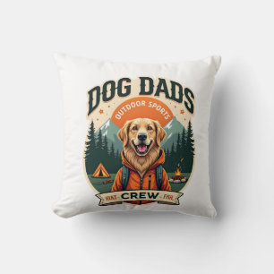 Vintage Dog Dads Outdoor Sports Crew Goud Retrie Kussen