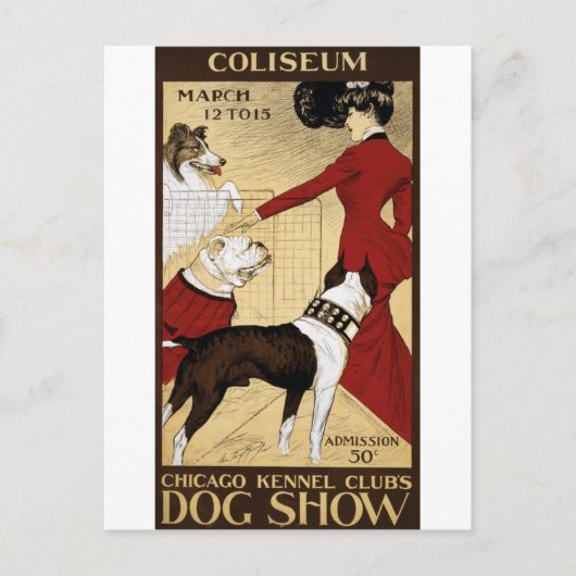 Vintage Dog Show Chicago Briefkaart (Voorkant)