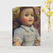 Vintage Doll dans la carte bleue (Fleur jaune)