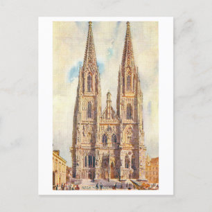 Vintage Dom/Kathedraal in Regensburg, Duitsland Briefkaart