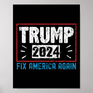 Vintage Donald Trump 2024 Repareer Amerika Weer Poster