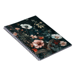 Vintage Donkere Academia Wilde Bloem Botanisch Notitieboek