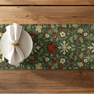 Vintage donkere bloem William morris gotisch Korte Tafelloper