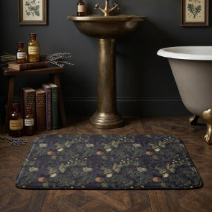 Vintage Donkere Stemming Bloem William Morris Badmat