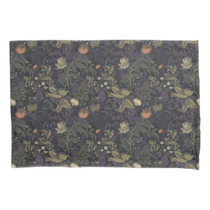 Vintage Donkere Stemming Bloemmotief William Morri Kussensloop