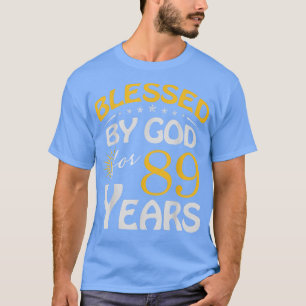Vintage door God gevleid voor 89 jaar oude gelukki T-shirt