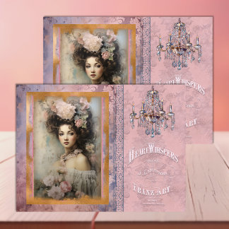 Vintage door Monet geïnspireerde vrouw in roze dec Tissuepapier