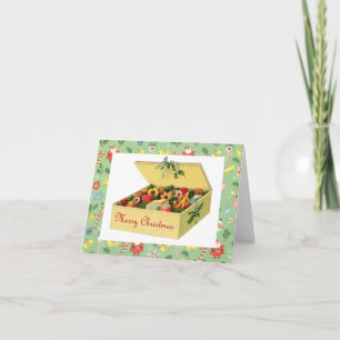 Vintage Doos van de Koekjes Notecard van Kerstmis Feestdagen Kaart